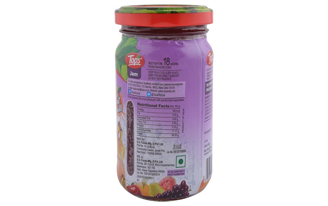 Tops Mixed Fruit Exotic Jam    Glass Jar  250 grams